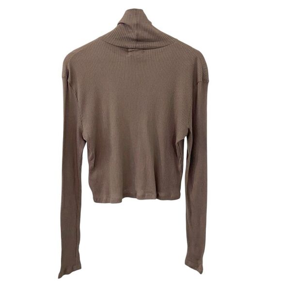 NWT John Elliott Des Cotton Cashmere Cropped Ribbed Turtleneck size 2 Medium - Picture 2 of 6